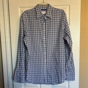 Teddy Stratford NYC men’s white and blue button down shirt size 6/XXL